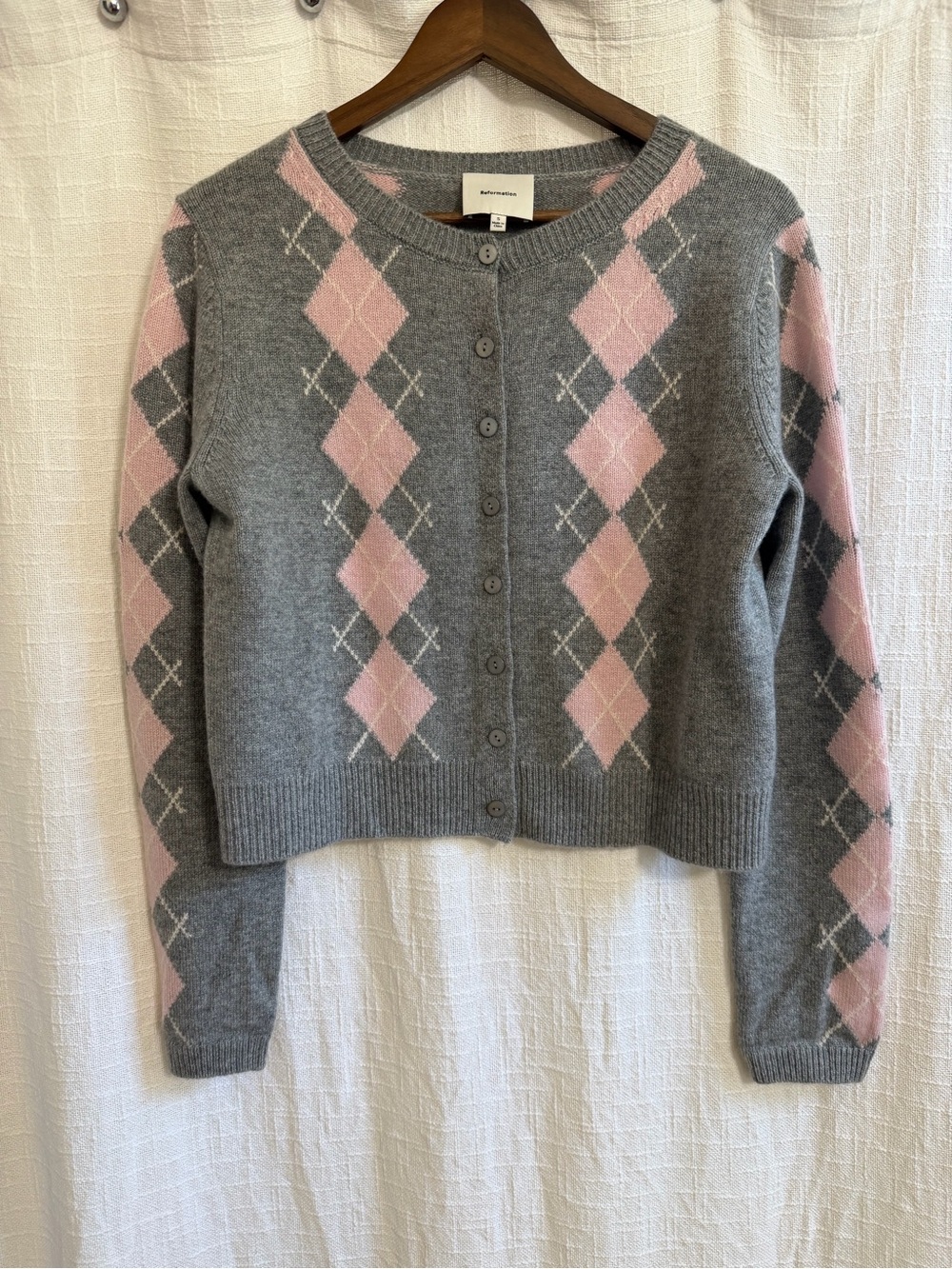 Reformation Clara Cashmere Crew Cardigan Sweater - Picture 4 of 8